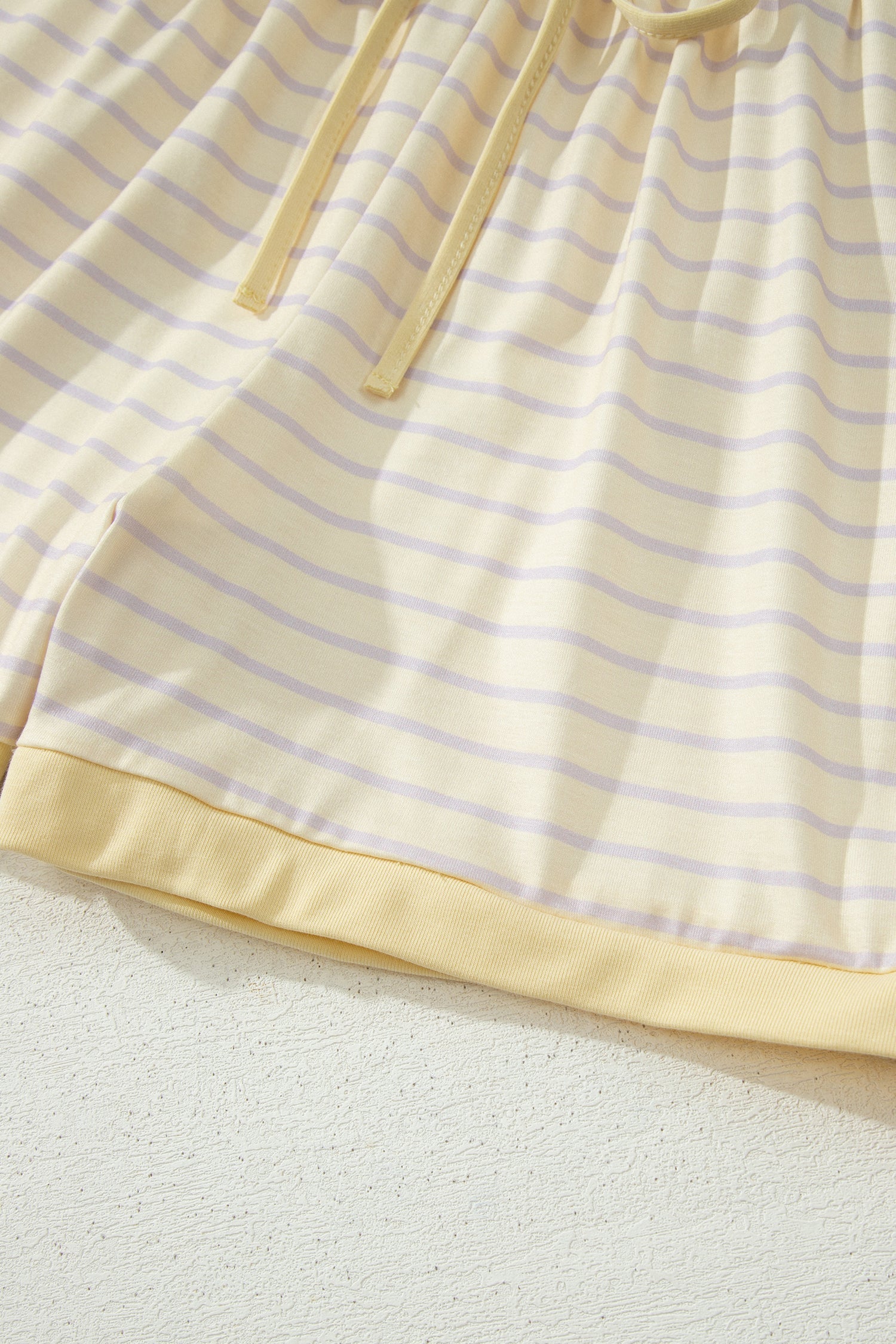Yellow Stripe Relaxed Tee Drawstring Shorts 2pcs Outfit