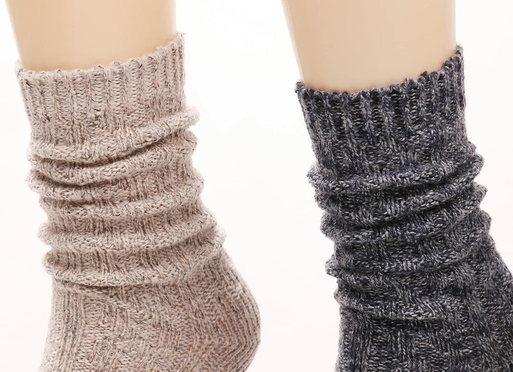 TINTAO Women's Cotton Knit Thick Warm Wool Crew Socks Multi-07 Size 5-10